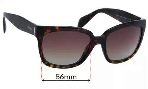 Sunglass Fix Ersatzgläser für Prada SPR07P & PR07PS - 56mm Wide Prada SPR07P & PR07PS Ersatzlinsen 56mm wide