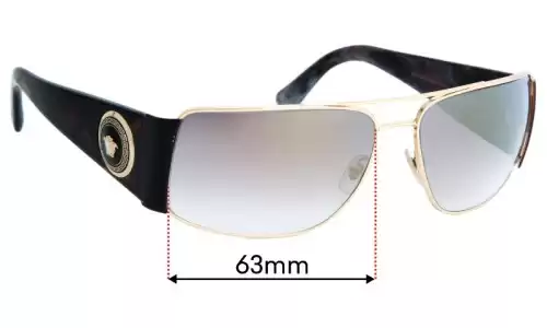 Versace MOD 2163 Replacement Lenses - 63mm Wide Sunglass Fix Replacement Lenses for Versace MOD 2163 - 63mm Wide