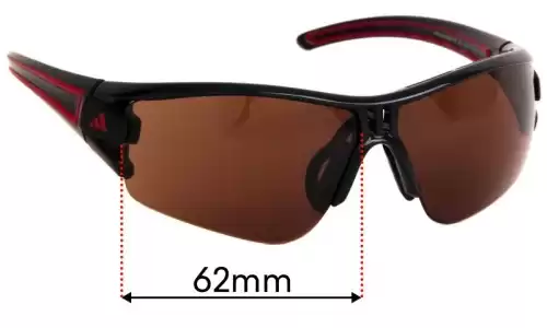 Sunglass Fix Ersatzgläser für Adidas A412 Evil Eye Halfrim XS - 62mm Wide Adidas A412 Evil Eye Halfrim XS Ersatzlinsen 62mm wide