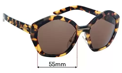Sunglass Fix Ersatzgläser für Prada SPR08X - 55mm Wide Sunglass Fix Ersatzgläser für Prada SPR08X - 55mm Wide