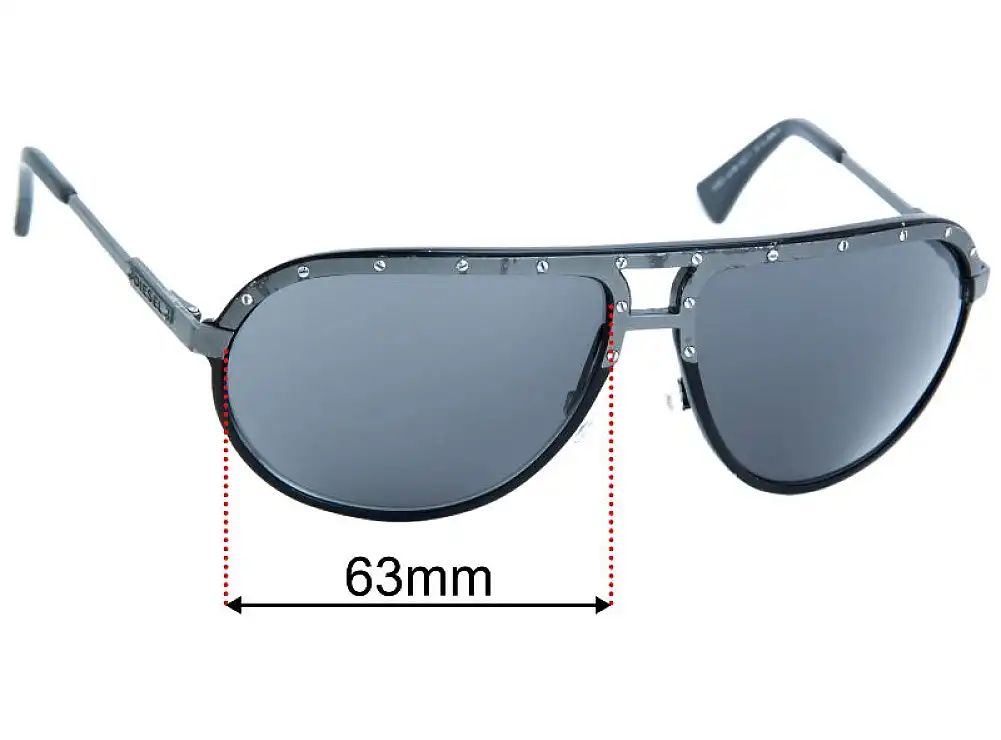 Sunglass Fix Ersatzgläser für Diesel DL0053 - 63mm Wide Sunglass Fix Ersatzgläser für Diesel DL0053 - 63mm Wide