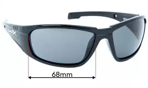 Sunglass Fix Ersatzgläser für Wiley X Boss - 68mm Wide Wiley X Boss Ersatzlinsen 68mm wide