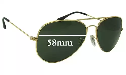 Sunglass Fix Ersatzgläser für Ray-Ban B&L RB3025 L Aviator - 58mm Wide Ray-Ban B&L RB3025 L Aviator Ersatzlinsen 58mm wide