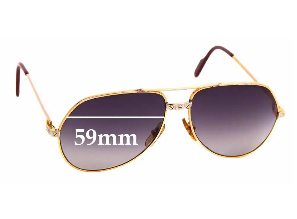 Sunglass Fix Ersatzgläser für Cartier Santos Aviator Vermeil - 59mm Wide Sunglass Fix Ersatzgläser für Cartier Santos Aviator Vermeil - 59mm Wide