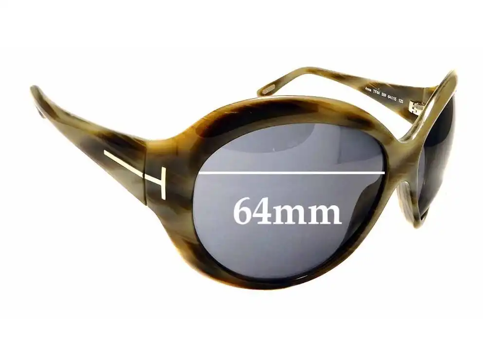 Sunglass Fix Ersatzgläser für Tom Ford Anna TF64 - 64mm Wide Sunglass Fix Ersatzgläser für Tom Ford Anna TF64 - 64mm Wide