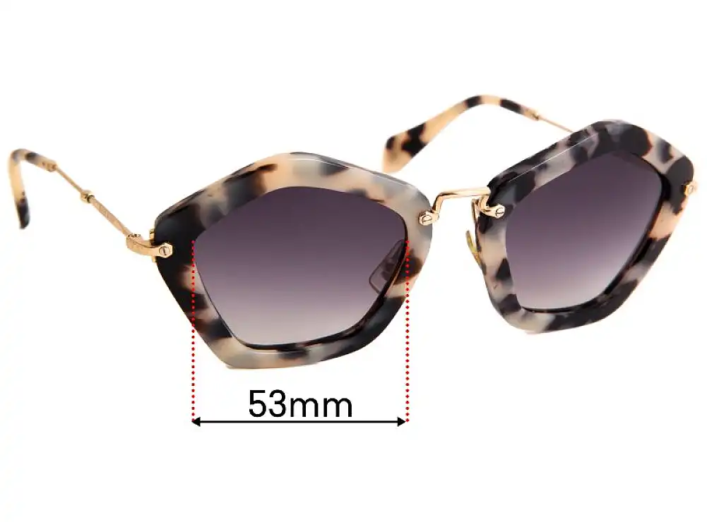 Sunglass Fix Ersatzgläser für Miu Miu SMU06O - 53mm Wide Sunglass Fix Ersatzgläser für Miu Miu SMU06O - 53mm Wide