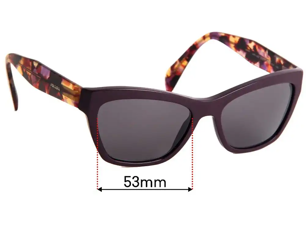 Prada VPR14Q Replacement Lenses 53mm Wide Prada VPR14Q Replacement Lenses 53mm Wide