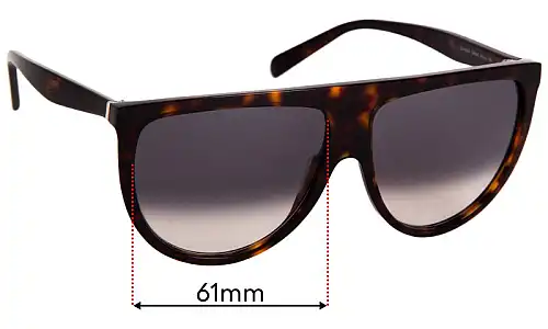Sunglass Fix Lentes de Repuesto para Celine CL 41435/S - 61mm Wide Celine CL 41435/S Lentes de Repuesto 61mm wide