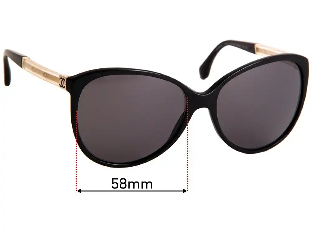 Sunglass Fix Lentes de Repuesto para Chanel 5225-Q - 58mm Wide Sunglass Fix Lentes de Repuesto para Chanel 5225-Q - 58mm Wide