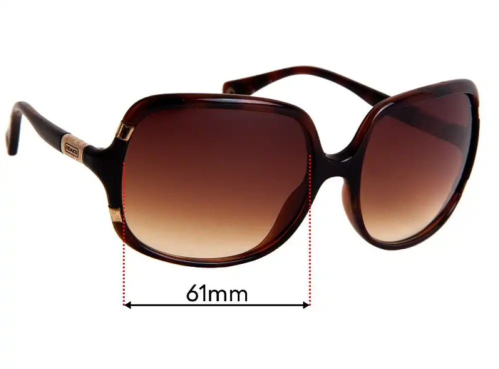Sunglass Fix Lentes de Repuesto para Coach Emily S614 - 61mm Wide Sunglass Fix Lentes de Repuesto para Coach Emily S614 - 61mm Wide