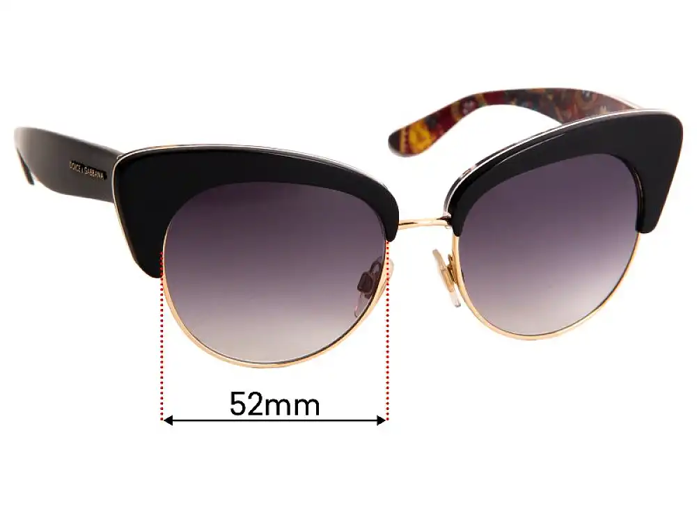 Sunglass Fix Lentes de Repuesto para Dolce & Gabbana DG4277 - 52mm Wide Sunglass Fix Lentes de Repuesto para Dolce & Gabbana DG4277 - 52mm Wide