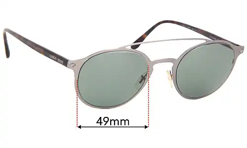 Sunglass Fix Lentes de Repuesto para Giorgio Armani AR 6041 - 49mm Wide Sunglass Fix Lentes de Repuesto para Giorgio Armani AR 6041 - 49mm Wide