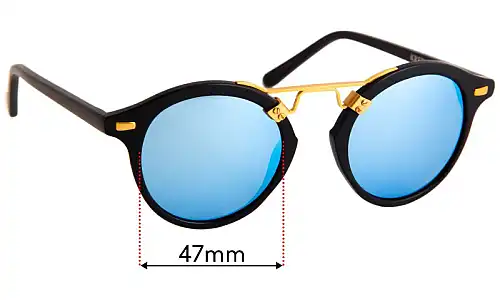 Sunglass Fix Lentes de Repuesto para Krewe St Louis - 47mm Wide Krewe St Louis Lentes de Repuesto 47mm wide