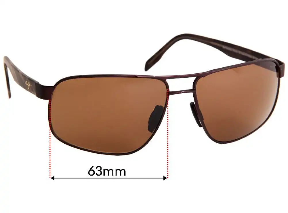 Sunglass Fix Lentes de Repuesto para Maui Jim MJ776 Whitehaven - 63mm Wide Sunglass Fix Lentes de Repuesto para Maui Jim MJ776 Whitehaven - 63mm Wide