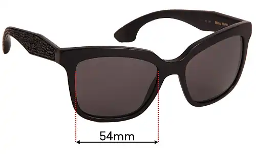 Sunglass Fix Lentes de Repuesto para Miu Miu SMU09P - 54mm Wide Sunglass Fix Lentes de Repuesto para Miu Miu SMU09P - 54mm Wide