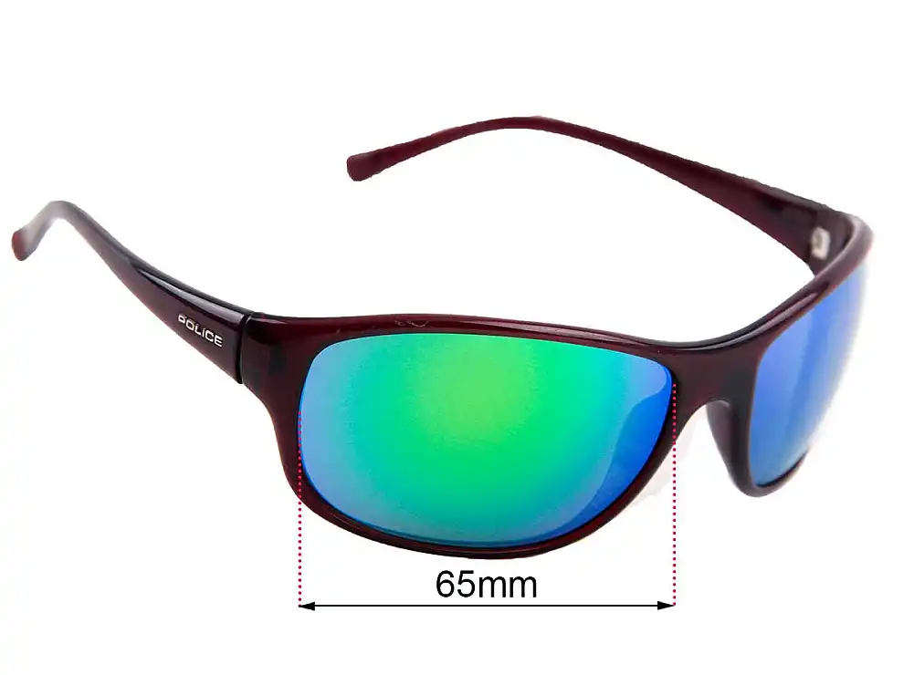 Sunglass Fix Lentes de Repuesto para Police S1668 - 65mm Wide Sunglass Fix Lentes de Repuesto para Police S1668 - 65mm Wide