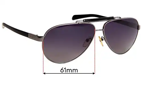 Sunglass Fix Lentes de Repuesto para Prada SPR54N - 61mm Wide Prada SPR54N Lentes de Repuesto 61mm wide