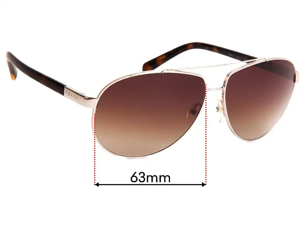 Sunglass Fix Lentes de Repuesto para Prada SPR67O - 63mm Wide Sunglass Fix Lentes de Repuesto para Prada SPR67O - 63mm Wide