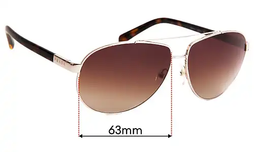 Sunglass Fix Lentes de Repuesto para Prada SPR67O - 63mm Wide Sunglass Fix Lentes de Repuesto para Prada SPR67O - 63mm Wide