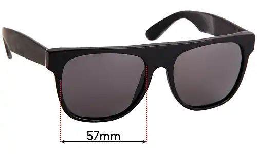 Sunglass Fix Lentes de Repuesto para Retro Super Future Flat Top Wayfarer - 57mm Wide Retro Super Future Flat Top Wayfarer Lentes de Repuesto 57mm wide