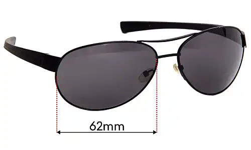 Sunglass Fix Lentes de Repuesto para Tag Heuer TH 0253 - 62mm Wide Tag Heuer TH 0253 Lentes de Repuesto 62mm wide