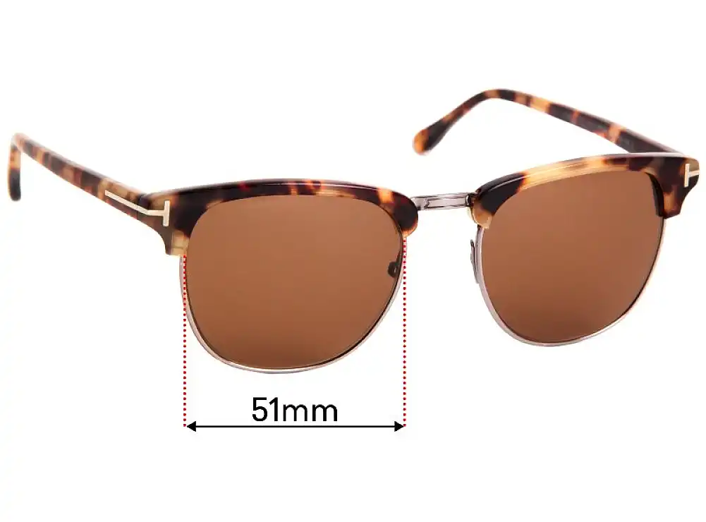 Sunglass Fix Lentes de Repuesto para Tom Ford Henry TF248 - 51mm Wide Sunglass Fix Lentes de Repuesto para Tom Ford Henry TF248 - 51mm Wide