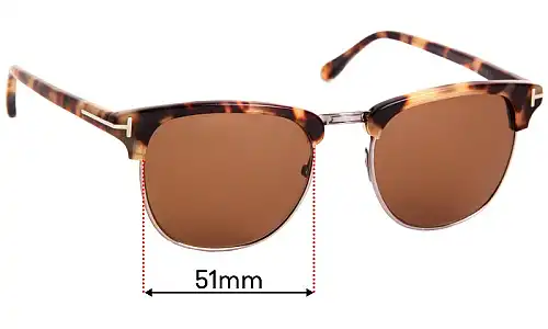 Sunglass Fix Lentes de Repuesto para Tom Ford Henry TF248 - 51mm Wide Tom Ford Henry TF248 Lentes de Repuesto 51mm wide