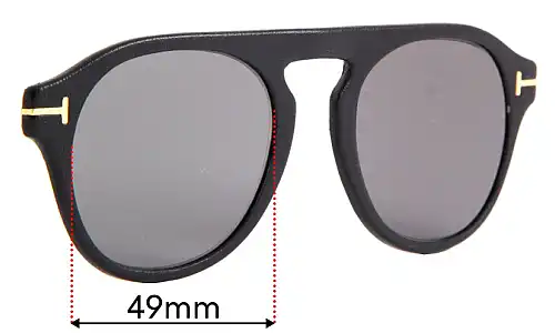 Sunglass Fix Lentes de Repuesto para Tom Ford TF5533-B Clip on - 49mm Wide Tom Ford TF5533-B Clip on Lentes de Repuesto 49mm wide