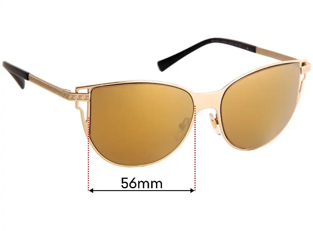 Sunglass Fix Lentes de Repuesto para Versace MOD 2211 - 56mm Wide Sunglass Fix Lentes de Repuesto para Versace MOD 2211 - 56mm Wide