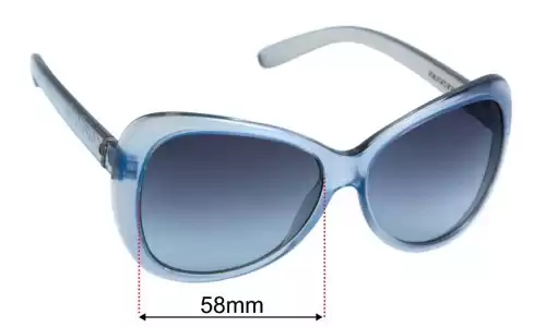 Sunglass Fix Lentes de Repuesto para Electric Magenta - 58mm Wide - Side View Electric Magenta Lentes de Repuesto 58mm wide - Side View