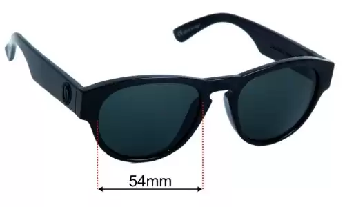 Sunglass Fix Lentes de Repuesto para Electric Mags - 54mm Wide - Side View Electric Mags Lentes de Repuesto 54mm wide - Side View