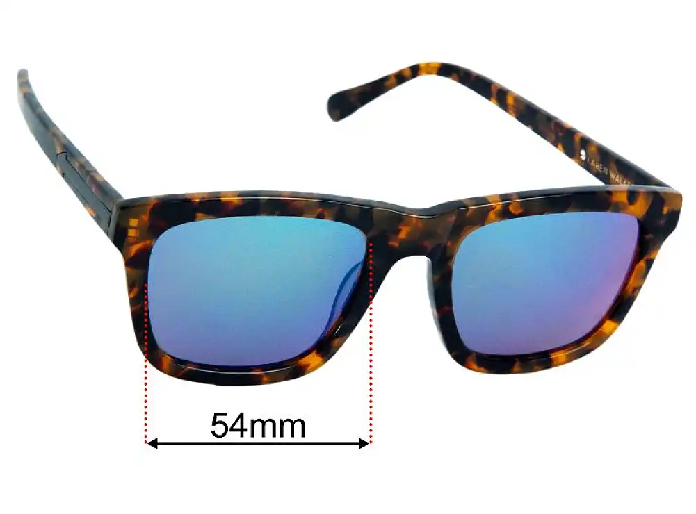Sunglass Fix Lentes de Repuesto para Karen Walker Deep Freeze - 54mm Wide - Side View Sunglass Fix Lentes de Repuesto para Karen Walker Deep Freeze - 54mm Wide - Side View
