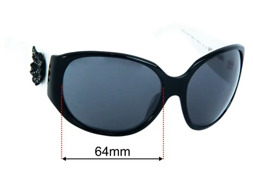 Sunglass Fix Lentes de Repuesto para Versace MOD 4149-B - 64mm Wide - Side View Sunglass Fix Lentes de Repuesto para Versace MOD 4149-B - 64mm Wide - Side View