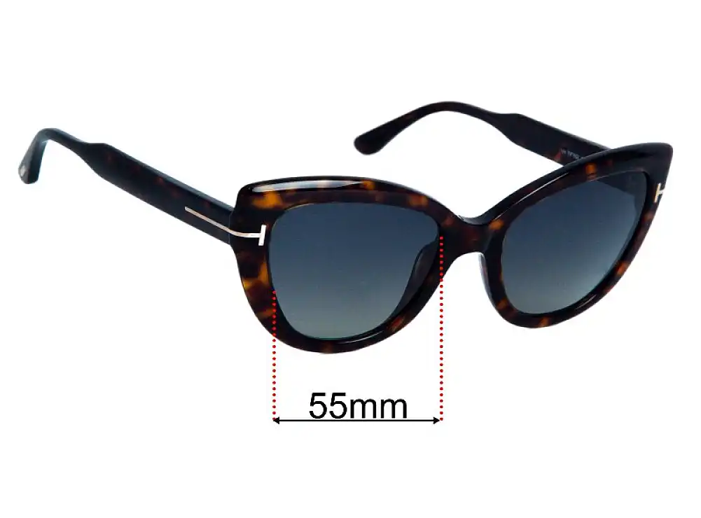Sunglass Fix Lentes de Repuesto para Tom Ford Anya TF762 - 55mm Wide Sunglass Fix Lentes de Repuesto para Tom Ford Anya TF762 - 55mm Wide
