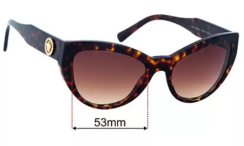 Sunglass Fix Lentes de Repuesto para Versace MOD 4381-B - 53mm Wide Versace MOD 4381-B Lentes de Repuesto 53mm wide