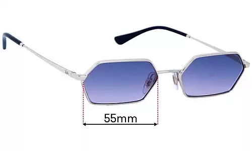 Sunglass Fix Lentes de Repuesto para Ray Ban RB3728 Yevi - 55mm Wide Ray Ban RB3728 Yevi Lentes de Repuesto 55mm wide