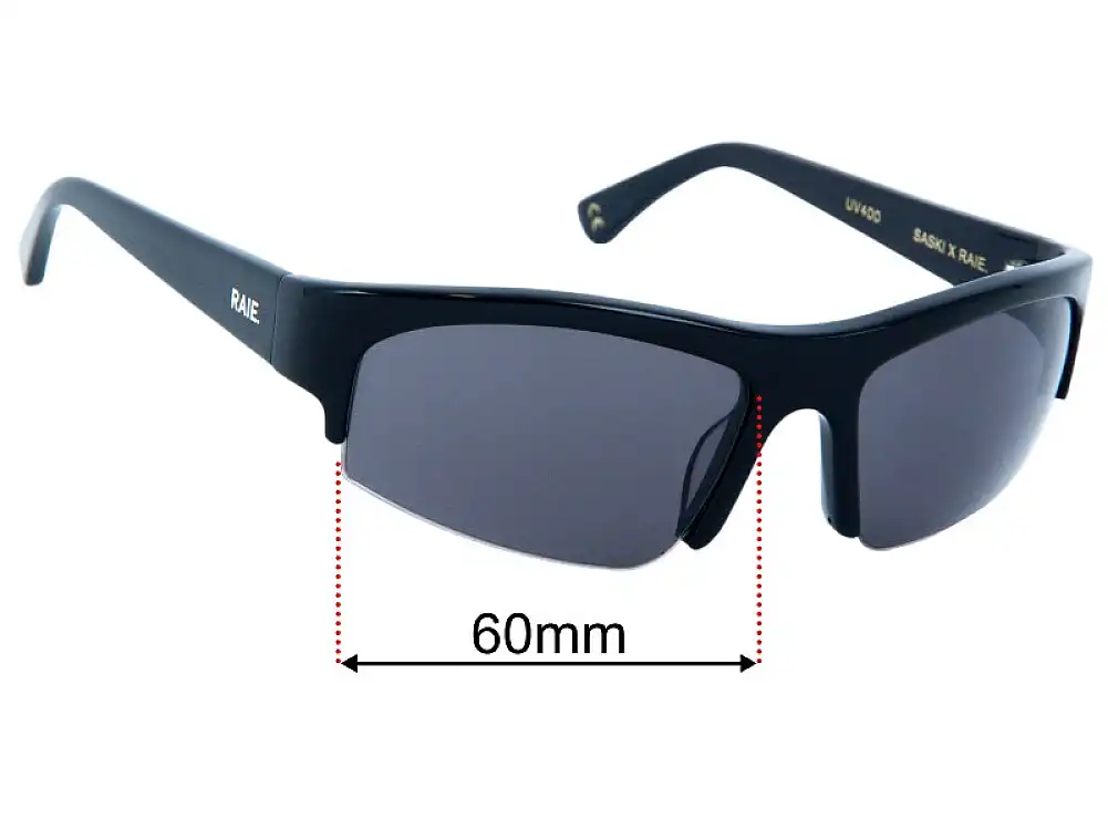 Sunglass Fix Lentes de Repuesto para Raie x Saski Paloma - 60mm Wide Sunglass Fix Lentes de Repuesto para Raie x Saski Paloma - 60mm Wide