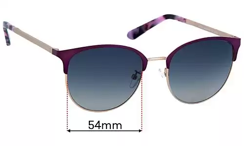 Sunglass Fix Lentes de Repuesto para Brianna 21BL2S - 54mm Wide Brianna 21BL2S Lentes de Repuesto 54mm wide
