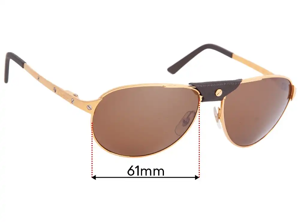 Sunglass Fix Lentes de Repuesto para Cartier Edition Santos Dumont - 61mm Wide Sunglass Fix Lentes de Repuesto para Cartier Edition Santos Dumont - 61mm Wide