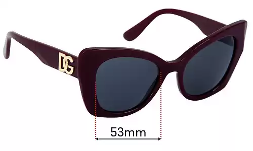 Sunglass Fix Lentes de Repuesto para Dolce & Gabbana DG4405 - 53mm Wide Dolce & Gabbana DG4405 Lentes de Repuesto 53mm wide