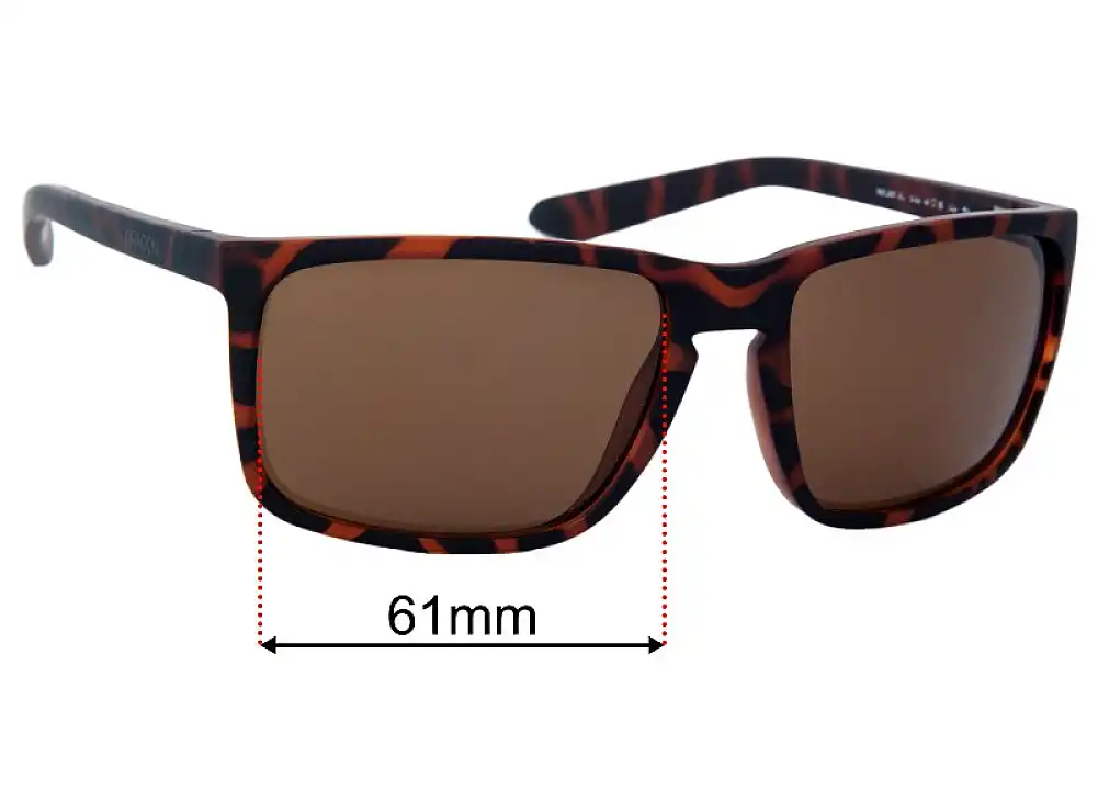 Sunglass Fix Lentes de Repuesto para Dragon Melee XL - 61mm Wide Sunglass Fix Lentes de Repuesto para Dragon Melee XL - 61mm Wide