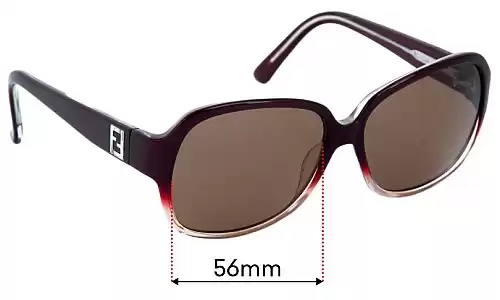 Sunglass Fix Lentes de Repuesto para Fendi FS 5232R - 56mm Wide Fendi FS 5232R Lentes de Repuesto 56mm wide