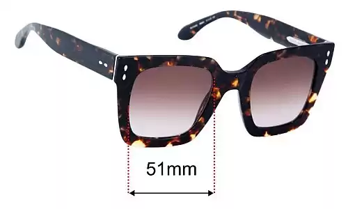 Sunglass Fix Lentes de Repuesto para Isabel Marant IM0104/S - 51mm Wide Isabel Marant IM0104/S Lentes de Repuesto 51mm wide