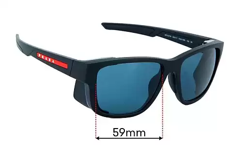 Sunglass Fix Lentes de Repuesto para Prada SPS07W - 59mm Wide Prada SPS07W Lentes de Repuesto 59mm wide