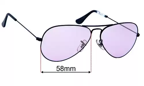 Sunglass Fix Lentes de Repuesto para Ray-Ban B&L Aviator RB3025 - 58mm Wide Ray-Ban B&L Aviator RB3025 Lentes de Repuesto 58mm wide