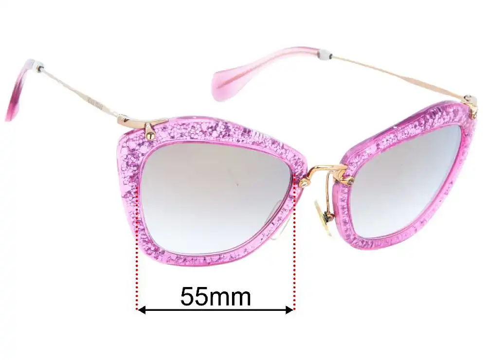 Sunglass Fix Lentes de Repuesto para Miu Miu SMU10N - 55mm Wide Sunglass Fix Lentes de Repuesto para Miu Miu SMU10N - 55mm Wide