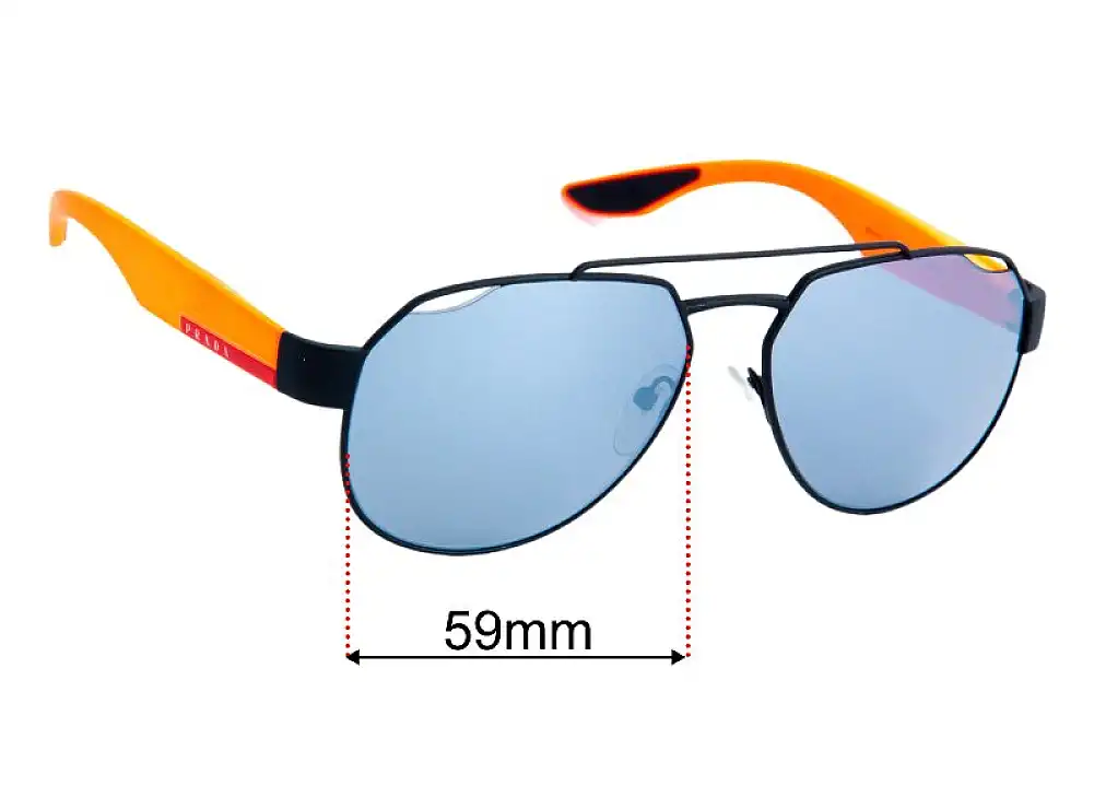 Sunglass Fix Lentes de Repuesto para Prada SPS57U - 59mm Wide Sunglass Fix Lentes de Repuesto para Prada SPS57U - 59mm Wide
