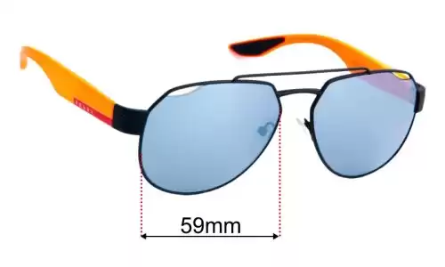 Sunglass Fix Lentes de Repuesto para Prada SPS57U - 59mm Wide Prada SPS57U Lentes de Repuesto 59mm wide