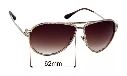 Sunglass Fix Lentes de Repuesto para Versace MOD 2171-B - 62mm Wide Versace MOD 2171-B Lentes de Repuesto 62mm wide