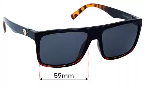 Sunglass Fix Lentes de Repuesto para Volcom Franken - 59mm Wide Volcom Franken Lentes de Repuesto 59mm wide